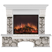 Каминокомплект Glenrich Бостон Карелия (беленый дуб)+Arte 23