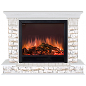 Каминокомплект Glenrich Панорама Алтай Sharm 39 (беленый дуб)+Sharm 39 BL