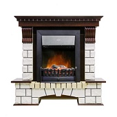 Каминокомплект Dimplex Pierre Luxe белый (темный дуб)+Lydon Black