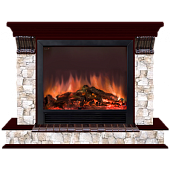 Каминокомплект Glenrich Панорама Арбат Sharm 33 (красное дерево)+Sharm 33 BL