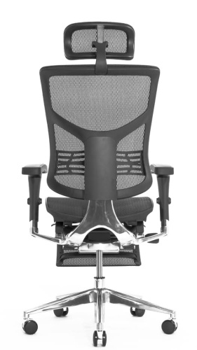 Ортопедическое кресло Expert Star Чёрное с подножкой