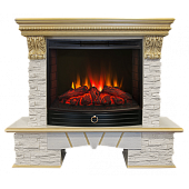Каминокомплект Real Flame Rockland Lux 25 (белый дуб с патиной)+Evrika 25,5