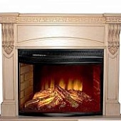 Каминокомплект InterFlame Мюнхен (белый дуб с патиной)+Panoramic 33 Quartz