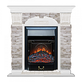 Каминокомплект Glenrich Арочный Мисхор (белый)+Majestic Black