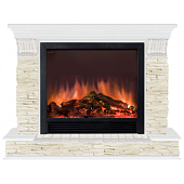 Каминокомплект Glenrich Панорама Мисхор Sharm 33 (белый)+Sharm 33 BL