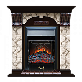 Каминокомплект Glenrich Арочный Карелия (венге)+Majestic Black