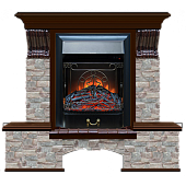 Каминокомплект Glenrich Бостон К Грот цветной (дуб)+Majestic Black