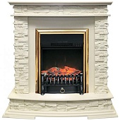 Каминокомплект Royal Flame Luzern сланец белый (слоновая кость)+Fobos FX Brass (Люцерн)