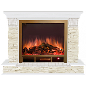 Каминокомплект Glenrich Панорама Мисхор Sharm 39 (белый)+Sharm 39 BR