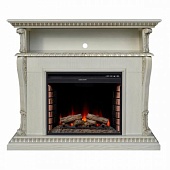 Каминокомплект Alex Bauman Corifa (дуб белый с золотом)+Crystal 24 FX