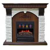 Каминокомплект Alex Bauman Portland (грецкий орех)+Crystal 18