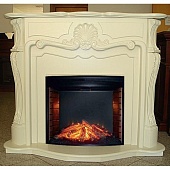 Каминокомплект InterFlame Грация (белый дуб)+Panoramic 28