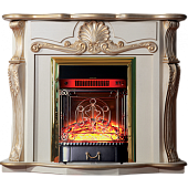 Каминокомплект InterFlame Грация (бежевый с золотой патиной)+Majestic Brass