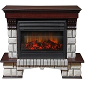 Каминокомплект Меркурий Stone-J (темный дуб)+Jupiter Black