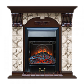 Каминокомплект Glenrich Арочный Карелия (дуб)+Majestic Black