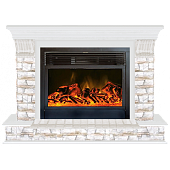 Каминокомплект Glenrich Панорама Алтай 28 (белый)+Newflame