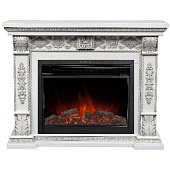 Каминокомплект Alex Bauman Bellagio (белый ясень)+Jupiter FX Black (Белладжио)