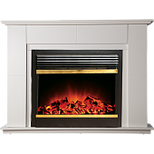 Каминокомплект InterFlame Бланк (белый)+Jupiter Brass