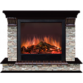 Каминокомплект Glenrich Панорама Грот цветной Sharm 39 (венге)+Sharm 39 BL