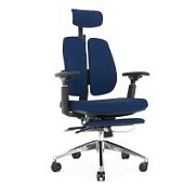 Ортопедическое кресло Falto Alpha Синее с подножкой