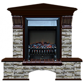 Каминокомплект Glenrich Бостон К Алтай угловой (дуб)+Fobos Black
