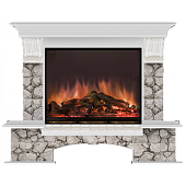 Каминокомплект Glenrich Бостон Карелия (беленый дуб)+Arte 28