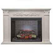 Каминокомплект Real Flame Milton (белый дуб)+Leeds 33 SDW